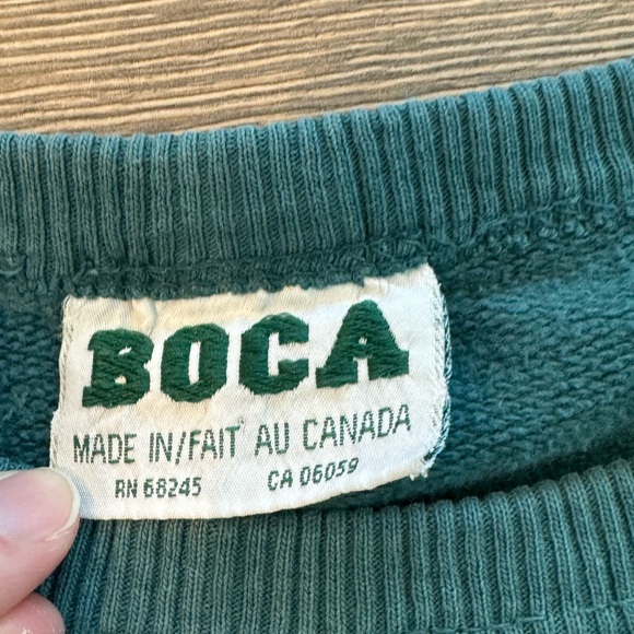Boca Authentic Sportswear Teal Crewneck Sweatshirt Pullover Vintage 90s Retro - Picture 8 of 9